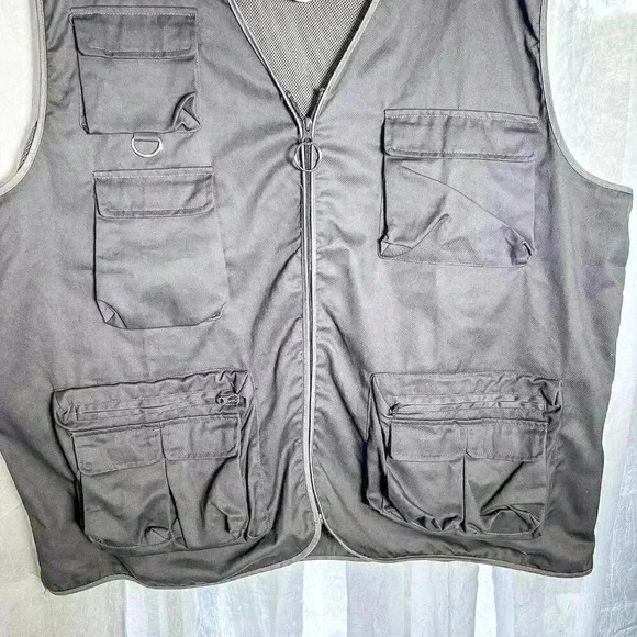 NWOT Stone Creek Size XXL Grey Stain Resistant Fishing Vest pockets comfy - Picture 3 of 10